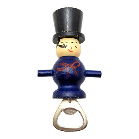 Unbranded Other - Wood Bottle Opener Hand Painted Circus Ringmaster Figural Japan Vintage Barware